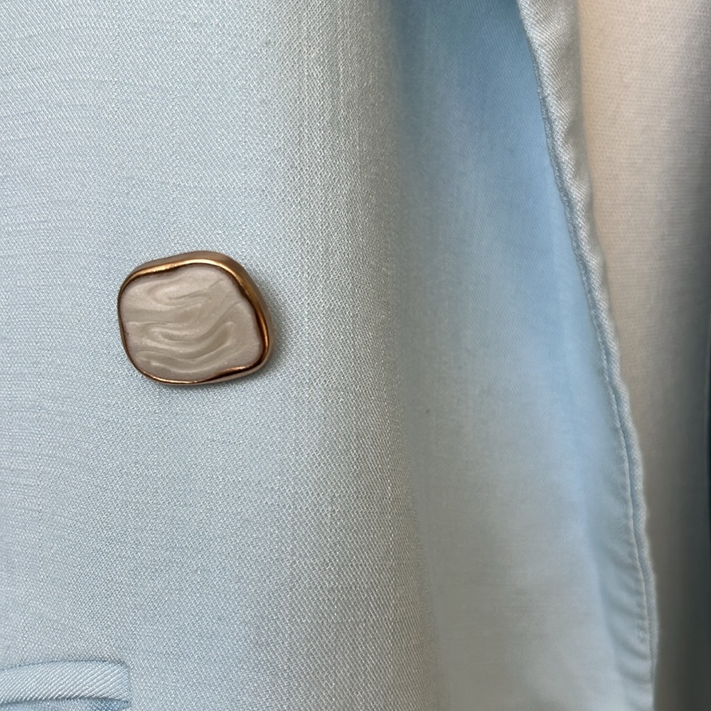 HOUSE OF HARLOW 1960 Women's Light Blue Double-Breasted Blazer XS - Picture 2 of 6